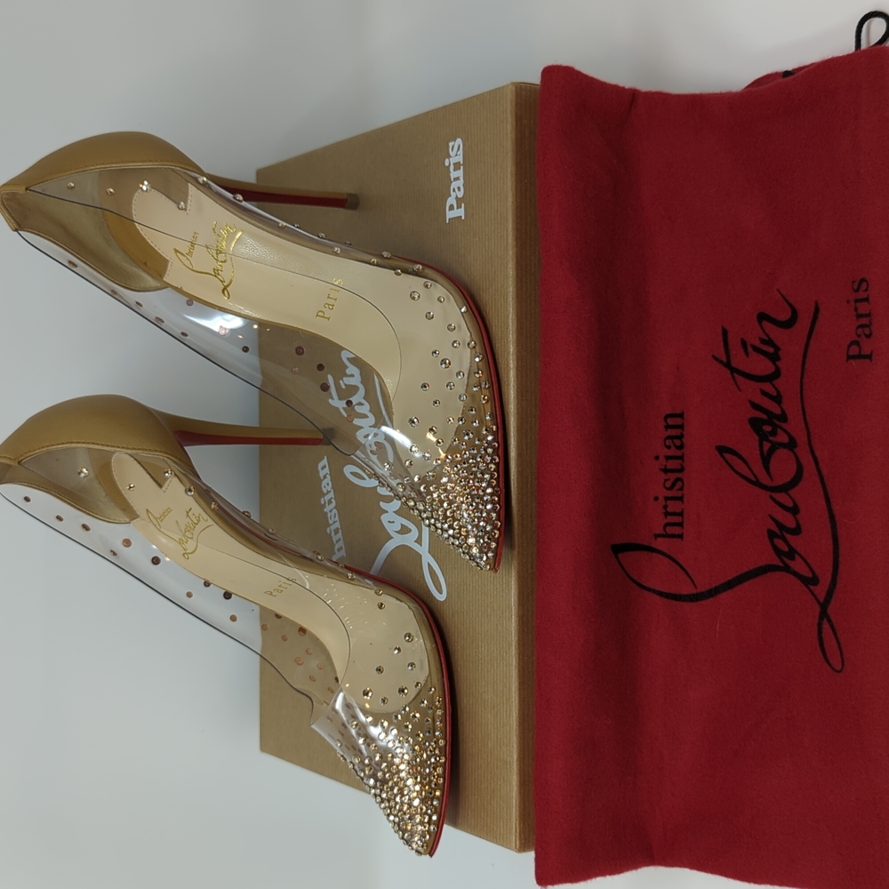 Christian Louboutin Degrastrass PVC 100 Nappa Nude 3